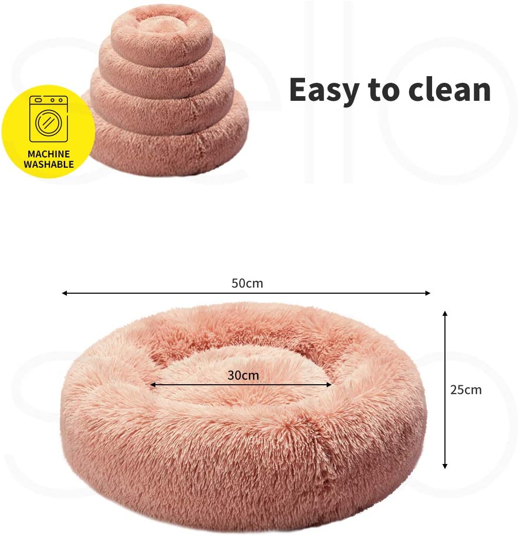 Pets Bed Cozy Donut Waterproof Pink